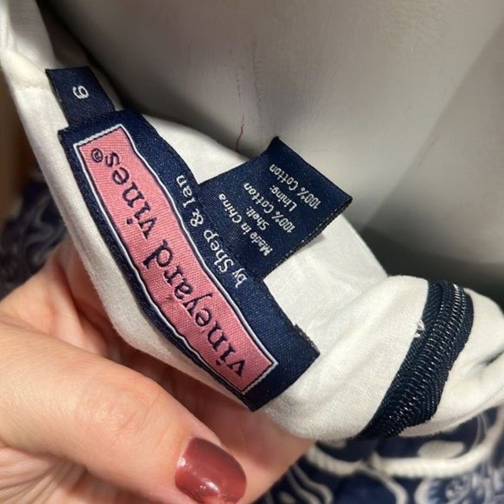 Vineyard Vines Blue Patterned Strapless Dress Siz… - image 6